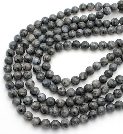 Black Labradorite Gemstone Beads, 8mm, Round